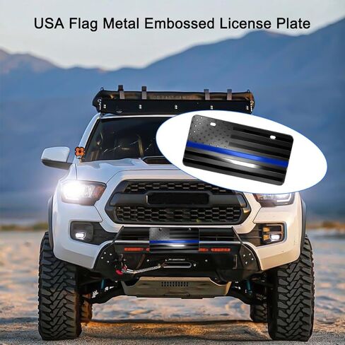 لوحة ترخيص سيارة معدنية منقوشة ثلاثية الأبعاد بعلم أمريكي، ألومنيوم وطني بعلم الولايات المتحدة الأمريكية شعار تلقائي لشعار الغرور الجدة، ديكور خارجي للمركبة عالمي للشاحنة، سيارات الدفع الرباعي، RV، دراجة نارية (أحمر) in Kuwait
