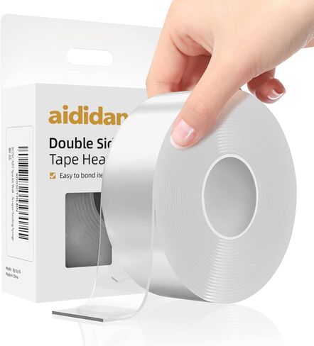 Heavy-Duty Double Sided Mounting Tape (1.2" x 120") – Removable & Reusable – Clear Nano Adhesive – Multipurpose Picture Hanging Strips, Carpet Tape, Poster & Decor Mounting(10FT) in Saudi Arabia