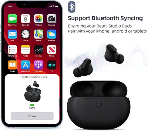 علبة شحن بديلة متوافقة مع علبة شحن Beats Studio Buds، حافظة شحن لعلبة شاحن Beats Studio Buds بديلة مع زر إقران بلوتوث (غير متضمنة سماعات الأذن) in Saudi Arabia