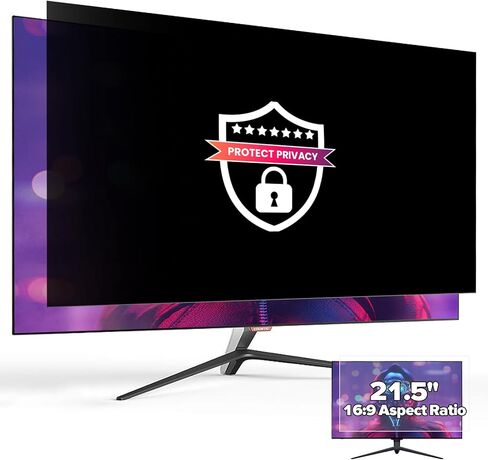 [2-Pack] HD Computer Privacy Screen Filter 21.5 Inch，Crystal Clear Privacy Screen for Computer Monitor with Anti-Glare Coating, Slim Removable Eye Protection Computer Monitor Privacy Shield in Kuwait