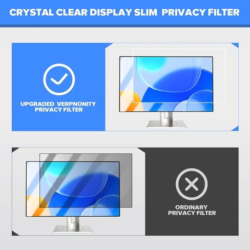 [2-Pack] HD Computer Privacy Screen Filter 21.5 Inch，Crystal Clear Privacy Screen for Computer Monitor with Anti-Glare Coating, Slim Removable Eye Protection Computer Monitor Privacy Shield in Kuwait