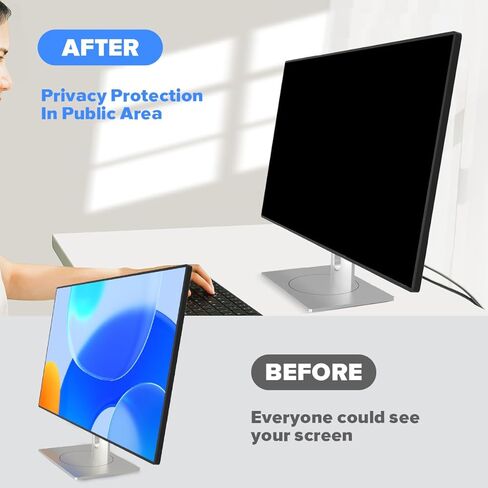 [2-Pack] HD Computer Privacy Screen Filter 21.5 Inch，Crystal Clear Privacy Screen for Computer Monitor with Anti-Glare Coating, Slim Removable Eye Protection Computer Monitor Privacy Shield in Kuwait