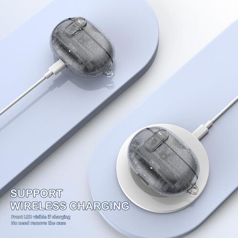 Beat Studio Buds + (2023) / Beat Studio Buds 2021 Case Cover, Clear Soft TPU Transparent Military Grade Shockproof Protective Case with Cleaning Kit, Clear Black in Kuwait