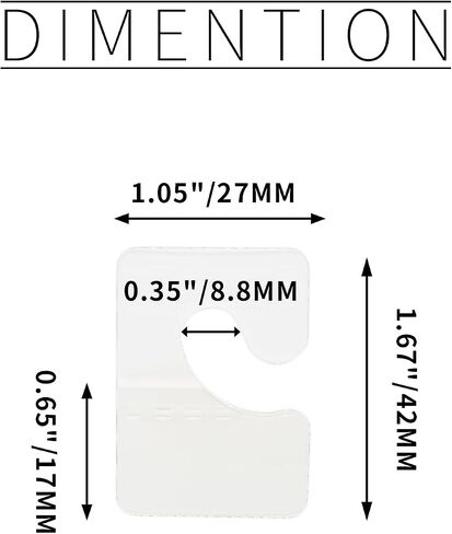 300 Pack Slot Hole Adhesive Hang Tabs 1.8" x 1.6", Plastic Hang Tags, Clear Display Tabs for Store Retail Display in Saudi Arabia