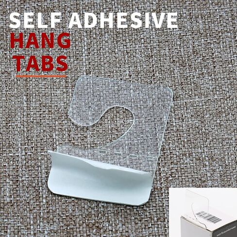300 Pack Slot Hole Adhesive Hang Tabs 1.8" x 1.6", Plastic Hang Tags, Clear Display Tabs for Store Retail Display in Saudi Arabia