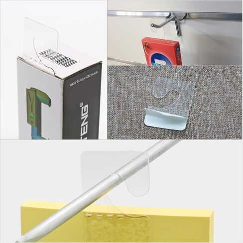 300 Pack Slot Hole Adhesive Hang Tabs 1.8" x 1.6", Plastic Hang Tags, Clear Display Tabs for Store Retail Display in Saudi Arabia