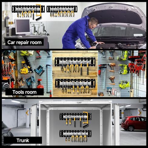 شريط حامل الأدوات المغناطيسي E-Track مقاس 15.7 بوصة، قطعتان، من الفولاذ المقاوم للصدأ، متين وآمن، سهل الاستخدام، منظم تخزين متعدد الاستخدامات للجراج والمتجر والمقطورة والشاحنة والشاحنة in Kuwait