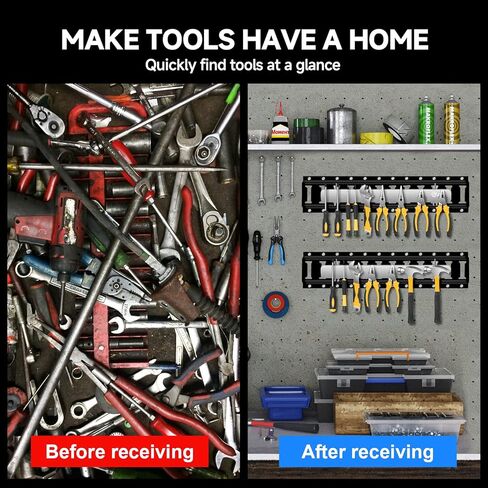 شريط حامل الأدوات المغناطيسي E-Track مقاس 15.7 بوصة، قطعتان، من الفولاذ المقاوم للصدأ، متين وآمن، سهل الاستخدام، منظم تخزين متعدد الاستخدامات للجراج والمتجر والمقطورة والشاحنة والشاحنة in Kuwait