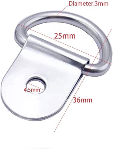 30PCS 1/4" D-Ring Tie Downs Anchor Metal Hanging Lashing Ring for Loads on Case Truck Cargo (Silver) Hold Up to 220LB in Kuwait