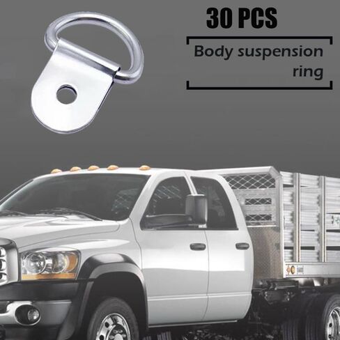 30PCS 1/4" D-Ring Tie Downs Anchor Metal Hanging Lashing Ring for Loads on Case Truck Cargo (Silver) Hold Up to 220LB in Kuwait