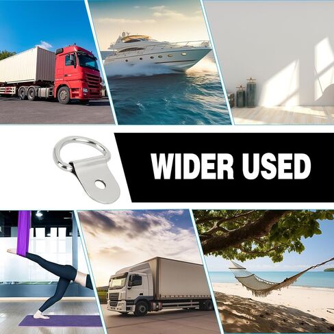 30PCS 1/4" D-Ring Tie Downs Anchor Metal Hanging Lashing Ring for Loads on Case Truck Cargo (Silver) Hold Up to 220LB in Kuwait