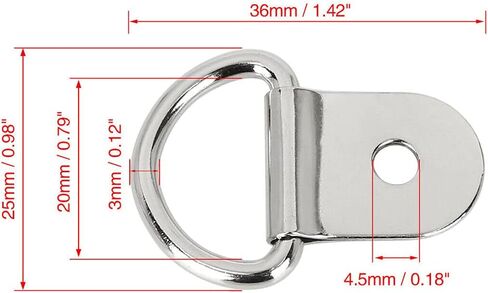 30PCS 1/4" D-Ring Tie Downs Anchor Metal Hanging Lashing Ring for Loads on Case Truck Cargo (Silver) Hold Up to 220LB in Kuwait