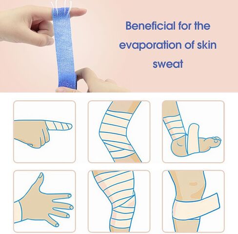 12PCS 2"x 5 Yards Self-Adhesive Bandage Wrap Elastic Bandage Wrap Self Adherent Cohesive Wrap Bandages for Veterinary and Human Use, Suitable for Wrists, Ankles, Fingers, and Thumbs (12 Colors) in Saudi Arabia