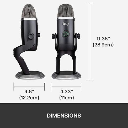 أحدث ميكروفون USB مكثف باللون الأزرق من Yeti X مع قياس عالي الدقة وإضاءة LED والألعاب والبث والبث الصوتي وأجهزة الكمبيوتر الشخصية وأجهزة Mac مع ملحقات GalliumPi in Saudi Arabia