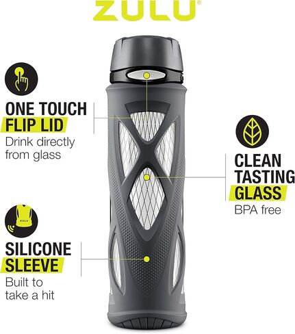 زجاجة مياه زجاجية من زولو أطلس مع غلاف من السيليكون in Kuwait