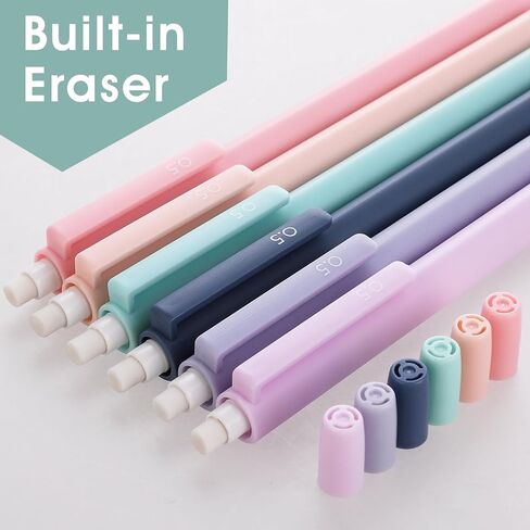 TIESOME 6PCS Pastel Mechanical Pencil with 60PCS HB Refills, Cute Mechanical Pencils 0.7 mm Aesthetic Artist Pencil Colored Mechanical Pencils for Drawing & Writing for School or Office Supplies in Saudi Arabia