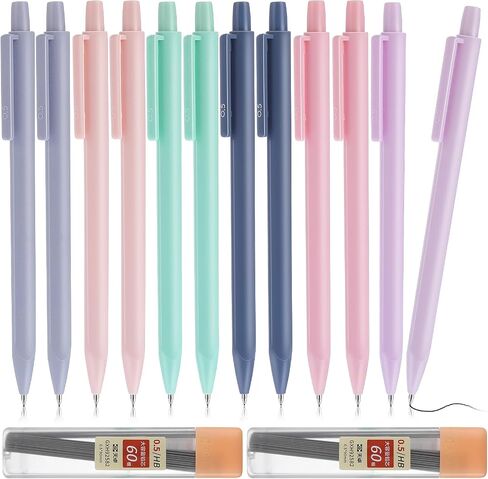 TIESOME 6PCS Pastel Mechanical Pencil with 60PCS HB Refills, Cute Mechanical Pencils 0.7 mm Aesthetic Artist Pencil Colored Mechanical Pencils for Drawing & Writing for School or Office Supplies in Saudi Arabia