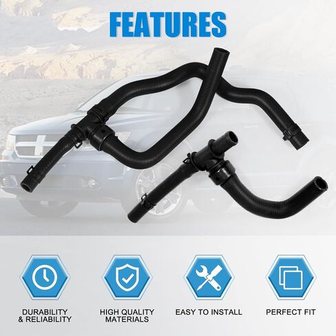 مجموعة خرطوم سخان مطورة مع إمداد TEE-إرجاع متوافق مع 2009-2020 Dodge Journey 2.4 VVT استبدال خرطوم السحب المطاطي # 5058437A 5058437AK 5058437AI 5058437AD 5058437AF (2 قطعة) in Saudi Arabia