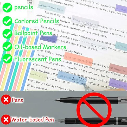 960 Sheets Sticky Tabs, Clear Sticky Notes Long Page Book Markers Tabs, Tape Flags for Book Annotation Tabs and Aesthetic School Stationary Study Office Supplies Planner Accessories in Saudi Arabia