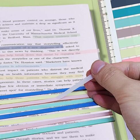960 Sheets Sticky Tabs, Clear Sticky Notes Long Page Book Markers Tabs, Tape Flags for Book Annotation Tabs and Aesthetic School Stationary Study Office Supplies Planner Accessories in Saudi Arabia