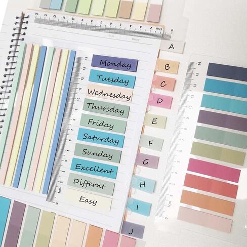 960 Sheets Sticky Tabs, Clear Sticky Notes Long Page Book Markers Tabs, Tape Flags for Book Annotation Tabs and Aesthetic School Stationary Study Office Supplies Planner Accessories in Saudi Arabia