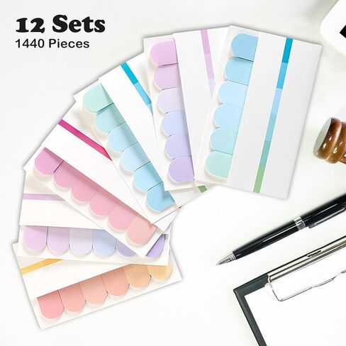 1440 قطعة علامات صفحة ملونة، علامات تبويب لزجة ملونة، LIOUCBD 24 علامة تبويب مؤشرة ملونة، علامات صفحة علامات تبويب مؤشرة لاصقة، أعلام أسهم لعلامة التبويب القراءة، تصنيف الملفات، دفاتر الملاحظات، علامات الكتاب، الإشارات المرجعية للصفحة in Kuwait