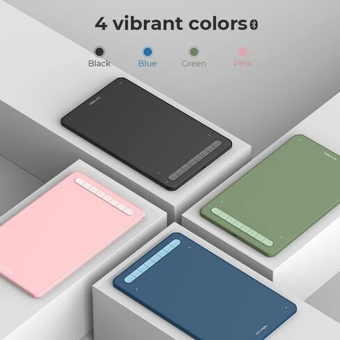 تابلت رسم XPPen Deco MW Bluetooth لاسلكي لرسومات الكمبيوتر، قلم X3 بدون بطارية و8 مفاتيح اختصار، متوافق مع نظام التشغيل Chrome، Windows 7/8/10/11، Linux، Mac، Android (8x5 بوصة، وردي) in Kuwait