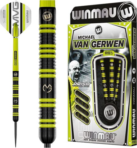 مجموعة سهام التنغستن الاحترافية بنسبة 85% من Winmau Michael Van Gerwen MvG مع رحلات وسيقان (أعمدة) in Kuwait