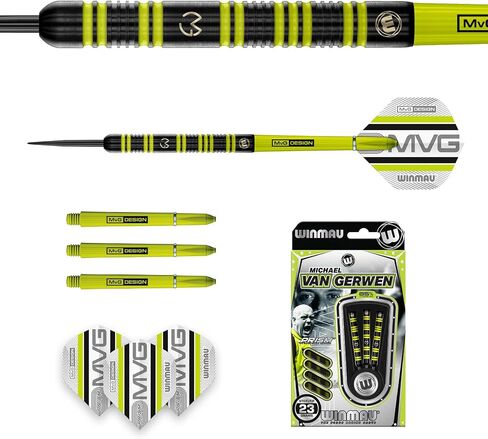 مجموعة سهام التنغستن الاحترافية بنسبة 85% من Winmau Michael Van Gerwen MvG مع رحلات وسيقان (أعمدة) in Kuwait