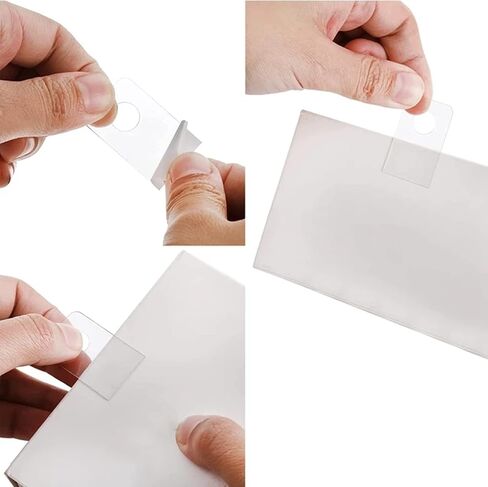 300 قطعة من علامات تعليق الفتحات الشفافة وعلامات تعليق لاصقة بفتحة دائرية مع لاصق قوي جدًا لعلامات عرض المنتجات in Kuwait