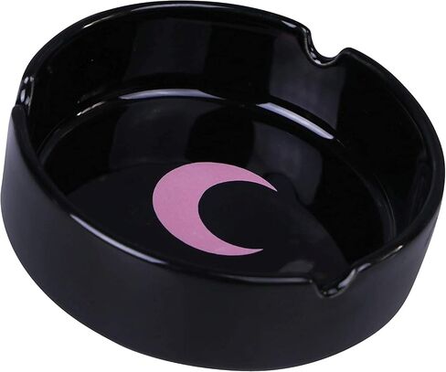 Brando Moon Small Round Ceramic Ashtray Blue - Cute Ornament for Home, Office, Indoor Decor in Saudi Arabia