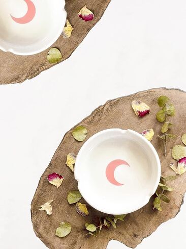 Brando Moon Small Round Ceramic Ashtray Blue - Cute Ornament for Home, Office, Indoor Decor in Kuwait