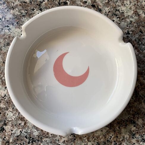 Brando Moon Small Round Ceramic Ashtray Blue - Cute Ornament for Home, Office, Indoor Decor in Kuwait