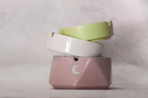 Brando Moon Small Round Ceramic Ashtray Blue - Cute Ornament for Home, Office, Indoor Decor in Kuwait