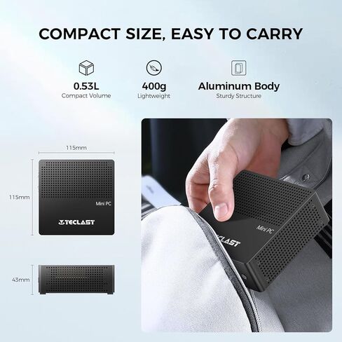 TECLAST Mini PC N15، 16GB DDR4 512GB PCI-e 3.0 SSD، كمبيوتر مكتبي صغير Intel N5095 (يصل إلى 2.9 جيجا هرتز)، يدعم شاشة مزدوجة 4K، WiFi، BT4.2، Dual RJ45 minpc للمنزل/الأعمال in Kuwait