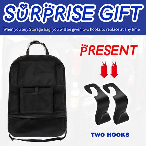 Backseat Car Organizer Storage Bag Kick Mats Clear Screen Tablet Holder 9 Storage Pockets with 2 Car Seat Headrest Hook for Bag Pad Toys Drinks Books in Saudi Arabia