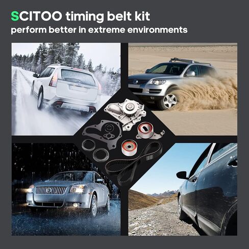 Scitoo يناسب 87-01 لتويوتا كامري 86-99 لتويوتا سيليكا 91-94 لتويوتا MR2 96-00 لتويوتا RAV4 99-01 لتويوتا سولارا طقم حزام التوقيت ث/مجموعة مضخة المياه تحمل الموتر الأسطوانة in Kuwait
