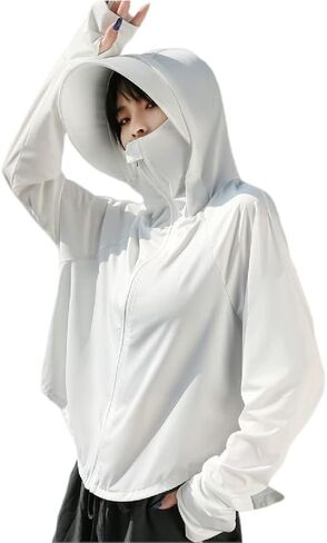 Women's Sun Protective Jacket Full Zip UPF 50+ UV Sun Protection Clothing Lightweight Long Sleeve Hoodie Sun Shirt in Saudi Arabia