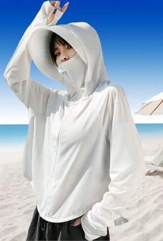 Women's Sun Protective Jacket Full Zip UPF 50+ UV Sun Protection Clothing Lightweight Long Sleeve Hoodie Sun Shirt in Saudi Arabia