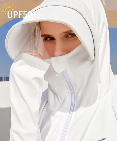 Women's Sun Protective Jacket Full Zip UPF 50+ UV Sun Protection Clothing Lightweight Long Sleeve Hoodie Sun Shirt in Saudi Arabia