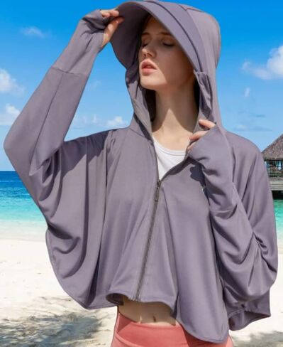 Women's Sun Protective Jacket Full Zip UPF 50+ UV Sun Protection Clothing Lightweight Long Sleeve Hoodie Sun Shirt in Saudi Arabia