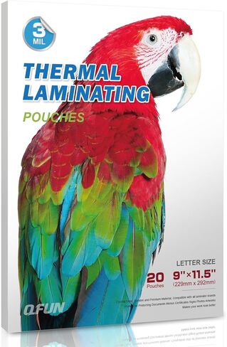 أوراق تغليف ورقية من البلاستيك الحراري الشفاف - 8.5 × 11.5 بوصة، 20 عبوة، 3 مل in Kuwait