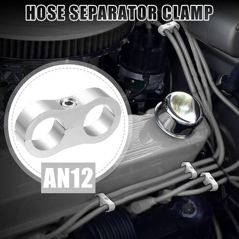 X AUTOHAUX 8 قطع سيارة AN4 11 ملم خرطوم فاصل المشبك تركيب محول خط الزيت خط الفرامل سبائك الألومنيوم قوس خط الوقود تصاعد مقسم فضي اللون in Saudi Arabia