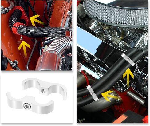 X AUTOHAUX 8 قطع سيارة AN4 11 ملم خرطوم فاصل المشبك تركيب محول خط الزيت خط الفرامل سبائك الألومنيوم قوس خط الوقود تصاعد مقسم فضي اللون in Saudi Arabia