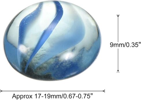 MECCANIXITY Decorative Flat Glass Marbles 17-19mm Rock Vase Filler Beads Pebbles Petal Blue for Fish Tank Table Scatter Decor, 50 Pcs in Kuwait