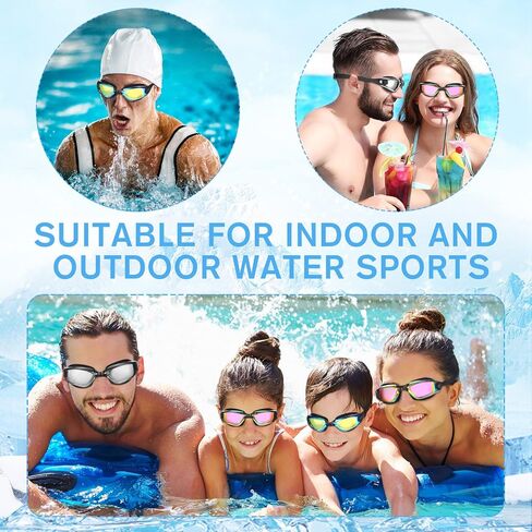 Fabbay 3 Pack Swimming Goggles Anti Fog No Leaking Silicone Adjustable Swim Glasses with Nose Clip and Ear Plugs for Adult Men Women Youth Water Pool, 3 Colors, Replaceable Nose Bridge in Saudi Arabia