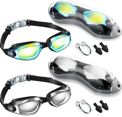 2 حزمة نظارات السباحة لا تسرب نظارات السباحة نظارات السباحة المقاومة للماء نظارات مستقطبة للبالغين in Kuwait