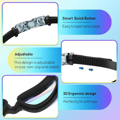 2 حزمة نظارات السباحة لا تسرب نظارات السباحة نظارات السباحة المقاومة للماء نظارات مستقطبة للبالغين in Kuwait