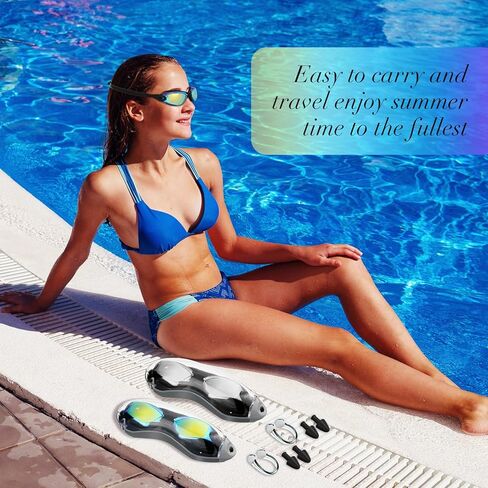 2 حزمة نظارات السباحة لا تسرب نظارات السباحة نظارات السباحة المقاومة للماء نظارات مستقطبة للبالغين in Kuwait