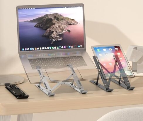 Laptop Stand for Desk, Adjustable Laptop Riser, Aluminum Alloy Laptop Holder, (Space Grey) in Kuwait